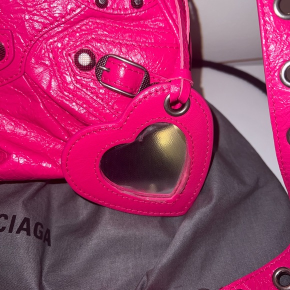 Balenciaga Le Cagole XS Shoulder Bag Purse Extra Small Pink Leather w/ Dust Bag - Picture 6 of 16